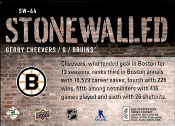 2018-19 Upper Deck - Stonewalled #SW-44 Gerry Cheevers Back