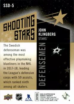 2018-19 Upper Deck - Shooting Stars Defensemen Black #SSD-5 John Klingberg Back