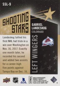 2018-19 Upper Deck - Shooting Stars Left Wingers Black #SSL-9 Gabriel Landeskog Back