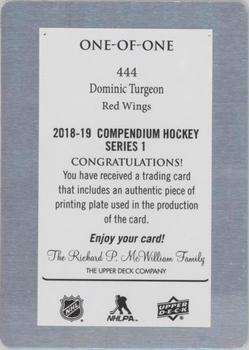 2018-19 Upper Deck Compendium - Printing Plates Magenta #444 Dominic Turgeon Back