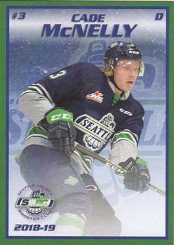 2018-19 Booster Club Seattle Thunderbirds (WHL) #NNO Cade McNelly Front