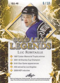 2017-18 Leaf - Gold Leaf Legends Blue #GLL-40 Luc Robitaille Back
