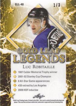 2017-18 Leaf - Gold Leaf Legends Black #GLL-40 Luc Robitaille Back