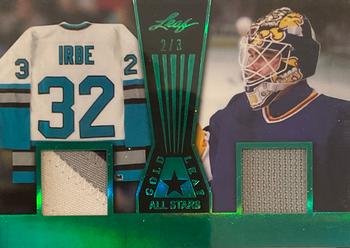 2017-18 Leaf - Leaf Gold All-Star Dual Relics Green #GLAS-09 Arturs Irbe / Curtis Joseph Front