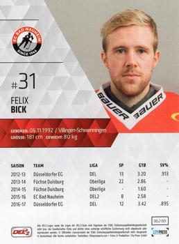 2017-18 Playercards (DEL2) #1 Felix Bick Back