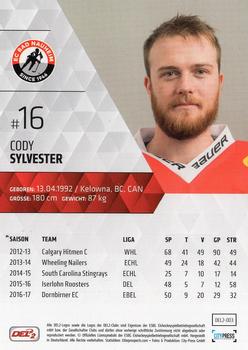 2017-18 Playercards (DEL2) #DEL2-003 Cody Sylvester Back