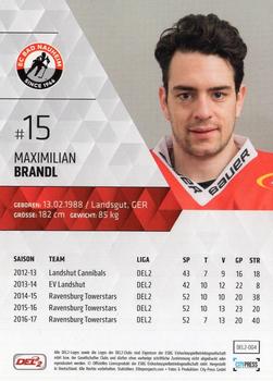 2017-18 Playercards (DEL2) #4 Maximilian Brandl Back