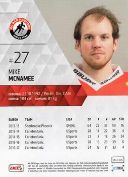 2017-18 Playercards (DEL2) #5 Mike McNamee Back