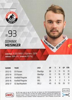2017-18 Playercards (DEL2) #9 Dominik Meisinger Back
