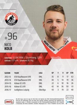2017-18 Playercards (DEL2) #20 Nico Kolb Back