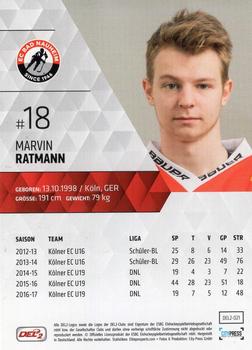 2017-18 Playercards (DEL2) #21 Marvin Ratmann Back