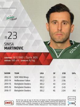 2017-18 Playercards (DEL2) #24 Sinisa Martinovic Back