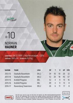2017-18 Playercards (DEL2) #DEL2-032 Norman Hauner Back