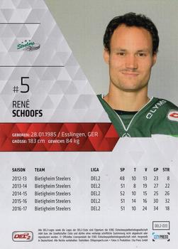2017-18 Playercards (DEL2) #33 Rene Schoofs Back