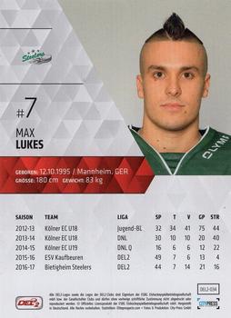 2017-18 Playercards (DEL2) #34 Max Lukes Back