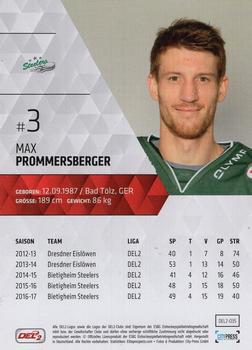 2017-18 Playercards (DEL2) #35 Max Prommersberger Back