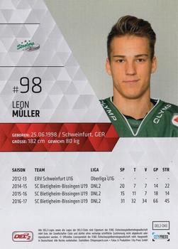 2017-18 Playercards (DEL2) #43 Leon Müller Back