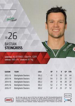 2017-18 Playercards (DEL2) #44 Bastian Steingross Back
