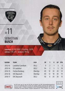 2017-18 Playercards (DEL2) #DEL2-051 Sebastian Busch Back