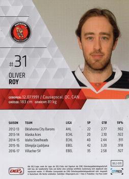 2017-18 Playercards (DEL2) #DEL2-070 Olivier Roy Back