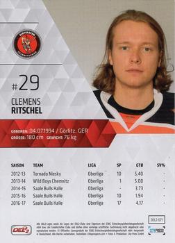 2017-18 Playercards (DEL2) #DEL2-071 Clemens Ritschel Back