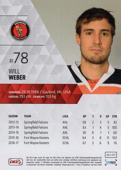 2017-18 Playercards (DEL2) #79 Will Weber Back