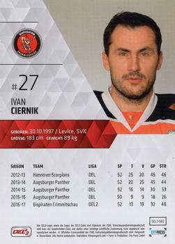 2017-18 Playercards (DEL2) #DEL2-082 Ivan Ciernik Back