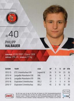 2017-18 Playercards (DEL2) #88 Philipp Halbauer Back