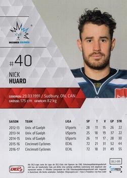 2017-18 Playercards (DEL2) #95 Nick Huard Back