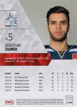 2017-18 Playercards (DEL2) #100 Sebastian Zauner Back