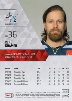 2017-18 Playercards (DEL2) #101 Rene Kramer Back