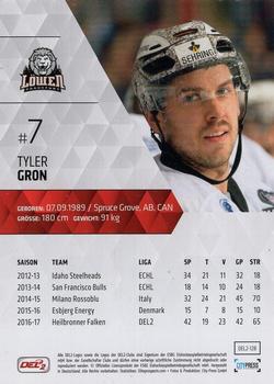 2017-18 Playercards (DEL2) #128 Tyler Gron Back