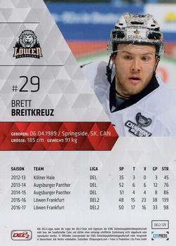 2017-18 Playercards (DEL2) #129 Brett Breitkreuz Back
