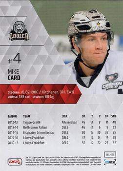 2017-18 Playercards (DEL2) #DEL2-131 Mike Card Back