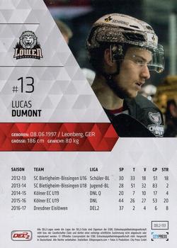 2017-18 Playercards (DEL2) #133 Lucas Dumont Back