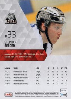 2017-18 Playercards (DEL2) #DEL2-136 Stephan Seeger Back