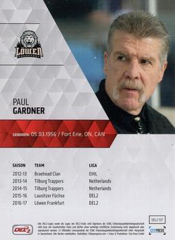 2017-18 Playercards (DEL2) #137 Paul Gardner Back