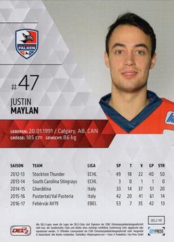 2017-18 Playercards (DEL2) #141 Justin Maylan Back