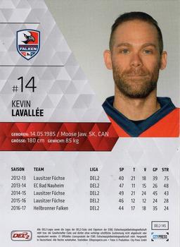2017-18 Playercards (DEL2) #DEL2-145 Kevin Lavallee Back