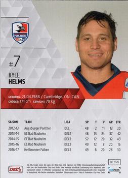 2017-18 Playercards (DEL2) #DEL2-149 Kyle Helms Back