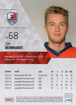 2017-18 Playercards (DEL2) #151 Tim Bernhardt Back