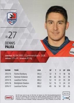 2017-18 Playercards (DEL2) #155 Dennis Palka Back