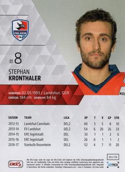 2017-18 Playercards (DEL2) #DEL2-158 Stephan Kronthaler Back