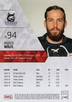 2017-18 Playercards (DEL2) #163 Marco Wolfl Back