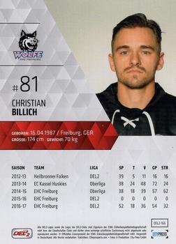 2017-18 Playercards (DEL2) #166 Christian Billich Back