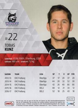 2017-18 Playercards (DEL2) #167 Tobias Kunz Back