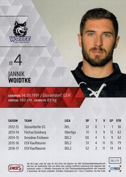 2017-18 Playercards (DEL2) #175 Jannik Woidtke Back