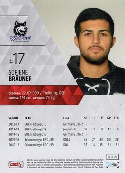 2017-18 Playercards (DEL2) #179 Sofiene Brauner Back