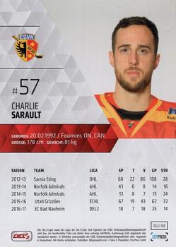 2017-18 Playercards (DEL2) #188 Charlie Sarault Back