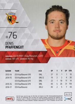 2017-18 Playercards (DEL2) #193 Denis Pfaffengut Back